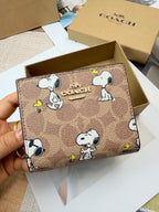 Monogram Cat Print Compact Wallet & Card Holder