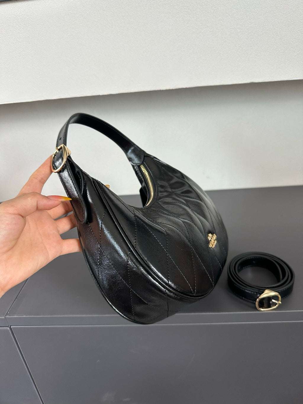 Luxury Signature Monogram Crescent Hobo Shoulder Bag✨