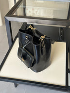 Soft Leather Drawstring Bucket Bag – Everyday Shoulder Bag