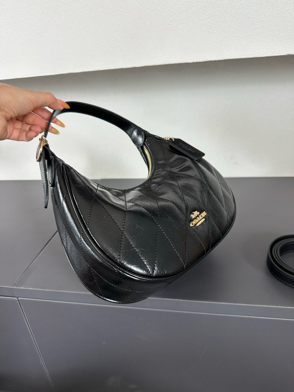 Luxury Signature Monogram Crescent Hobo Shoulder Bag✨