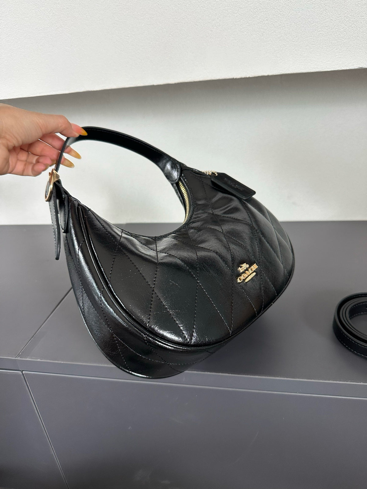Luxury Signature Monogram Crescent Hobo Shoulder Bag✨