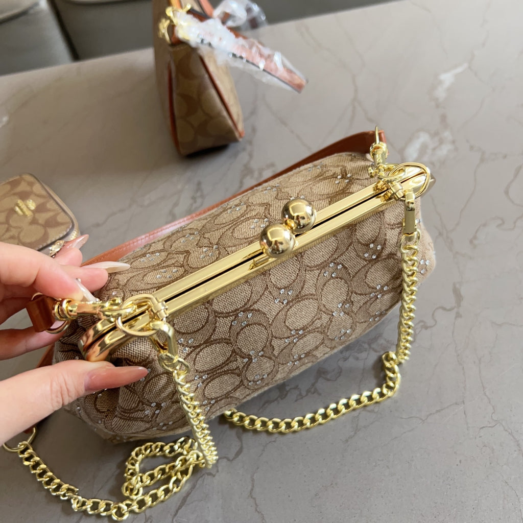 3-Piece Monogram Canvas Kiss-Lock Bag Set