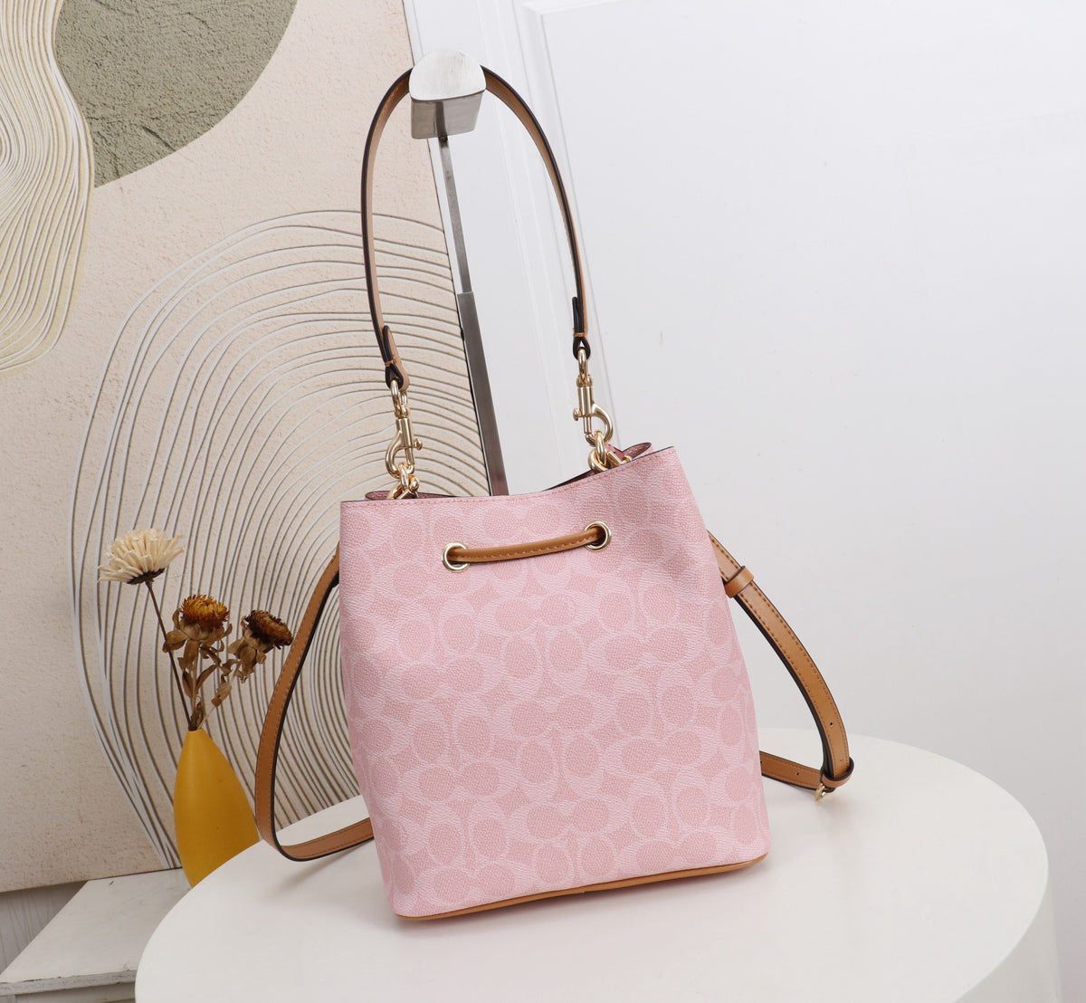 Signature Monogram Drawstring Bucket Bag | Crossbody & Shoulder Edition