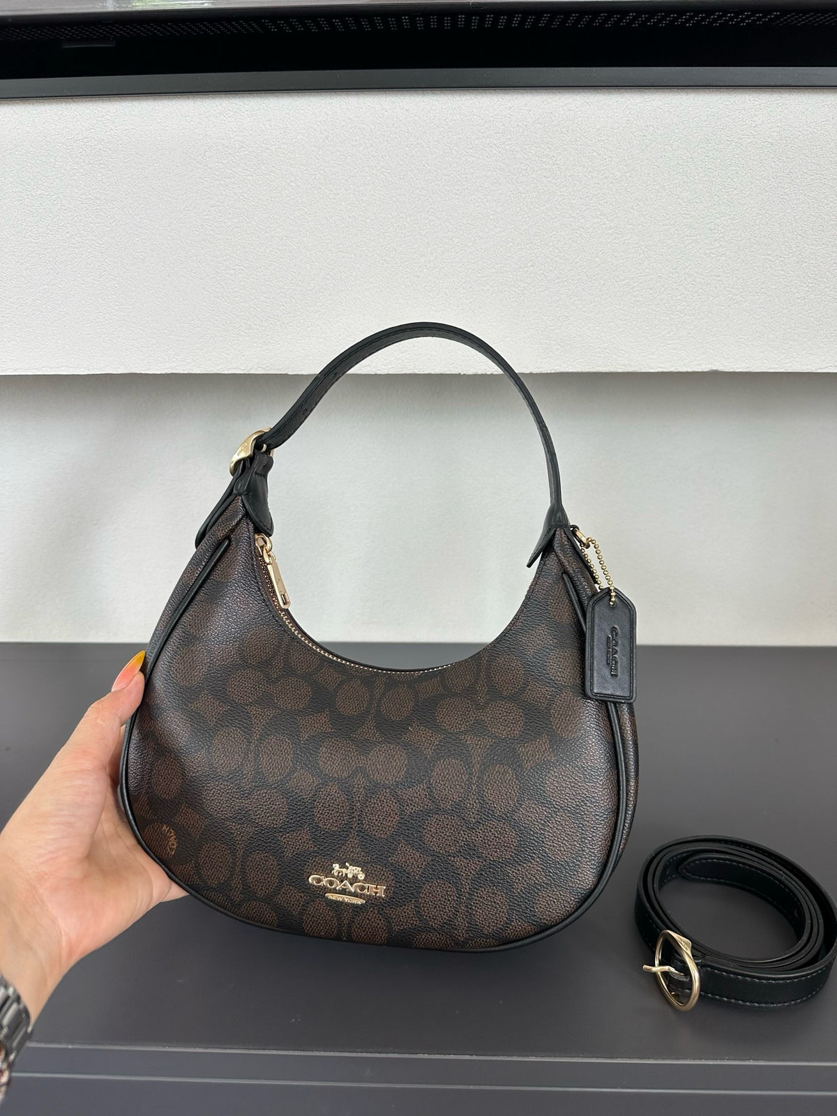Luxury Signature Monogram Crescent Hobo Shoulder Bag✨