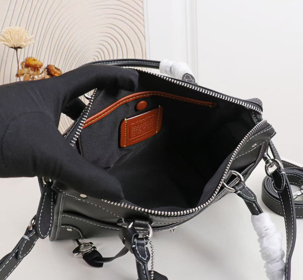 Structured Satchel Handbag with Top Handle and Crossbody Strap
