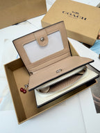 Monogram Cat Print Compact Wallet & Card Holder