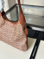 Multi-Pocket Signature Monogram Hobo Shoulder Bag