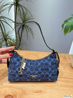 Jacquard Monogram Shoulder Bag - Slim Canvas Underarm Purse
