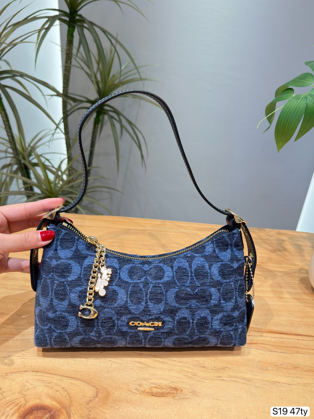 Jacquard Monogram Shoulder Bag - Slim Canvas Underarm Purse