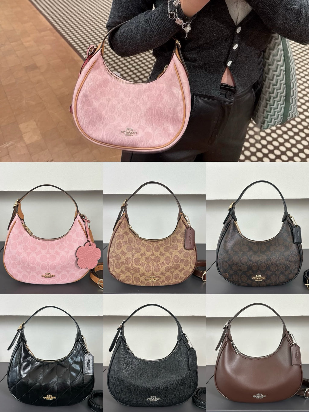 Luxury Signature Monogram Crescent Hobo Shoulder Bag✨