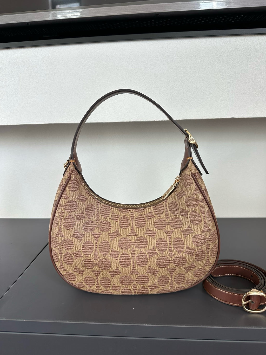 Luxury Signature Monogram Crescent Hobo Shoulder Bag✨
