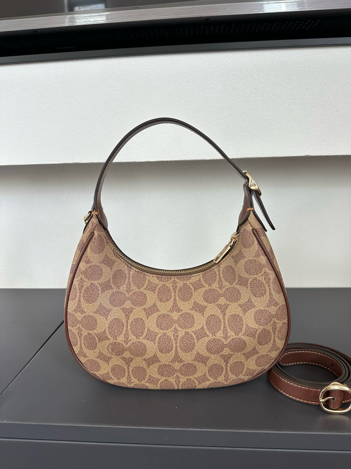 Luxury Signature Monogram Crescent Hobo Shoulder Bag✨