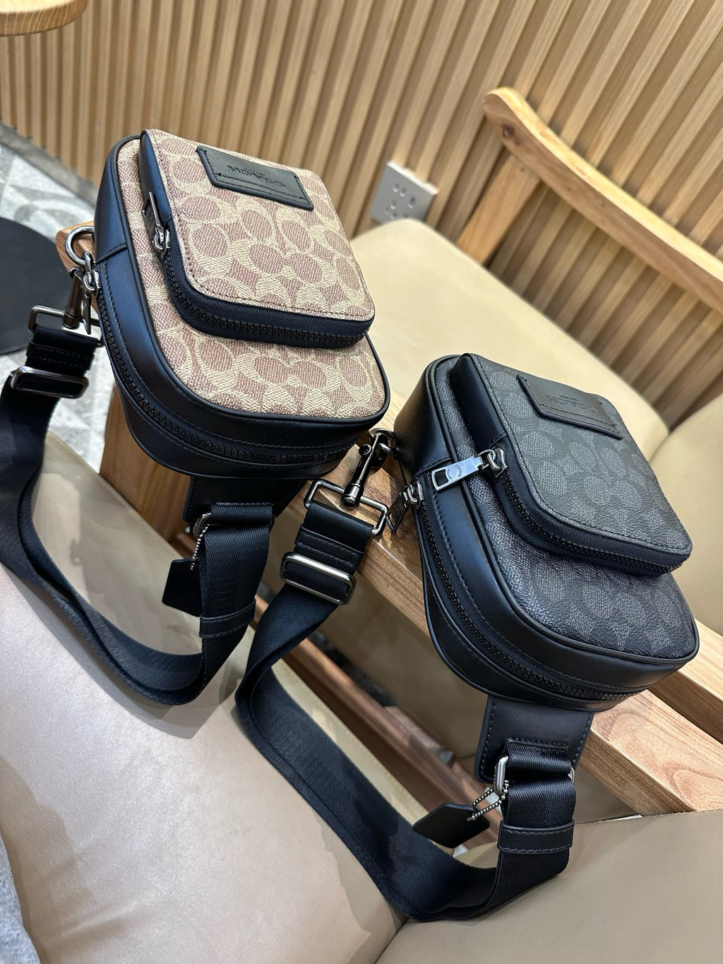Signature Monogram Leather Sling Crossbody Bag