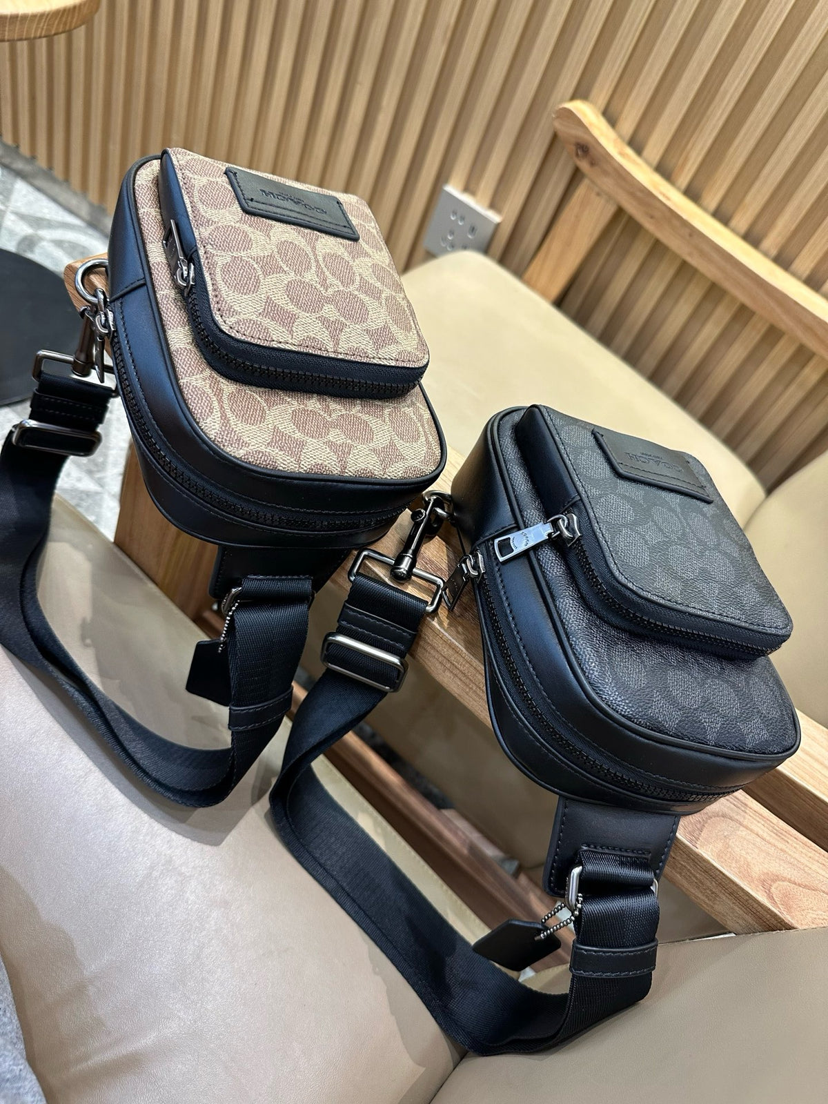 Signature Monogram Leather Sling Crossbody Bag