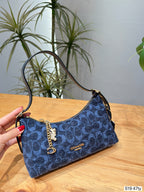 Jacquard Monogram Shoulder Bag - Slim Canvas Underarm Purse