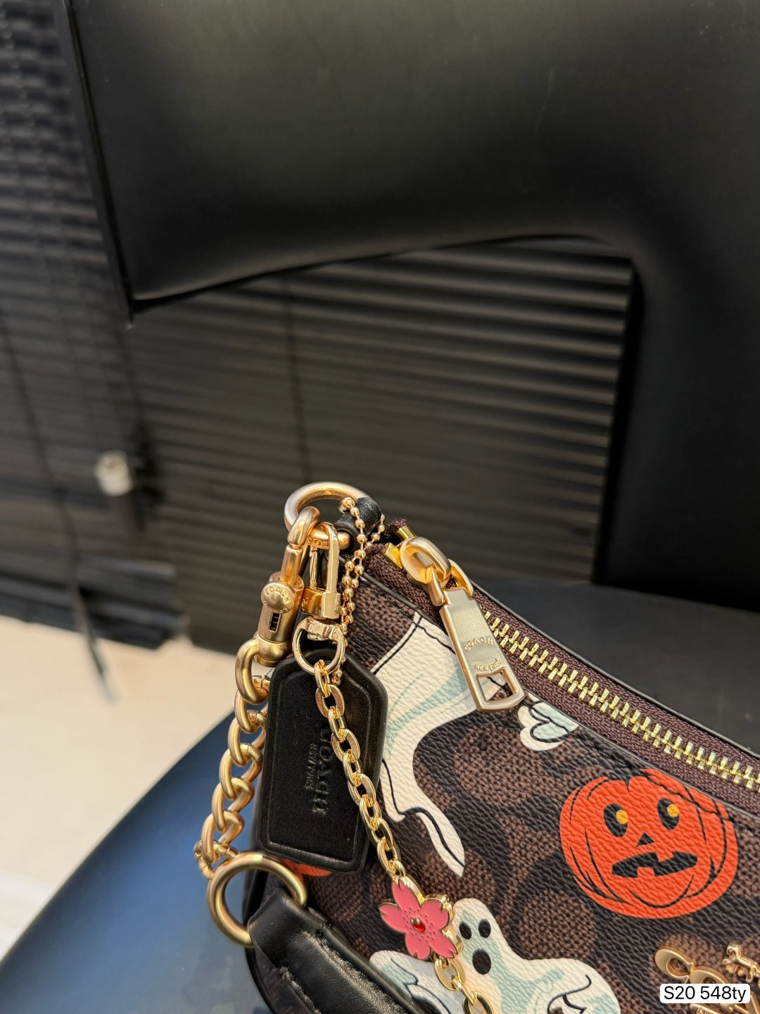 Spooky Pumpkin Monogram Shoulder Bag