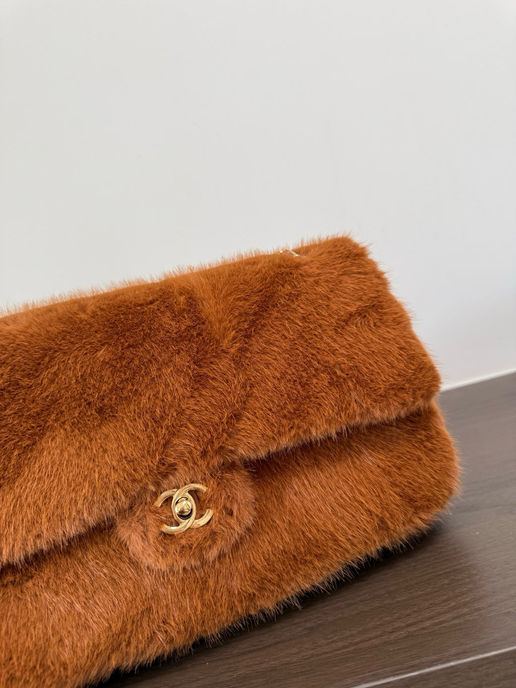 Women’s Faux Fur Maxi Flap Shoulder Bag – Elegant Plush Handbag