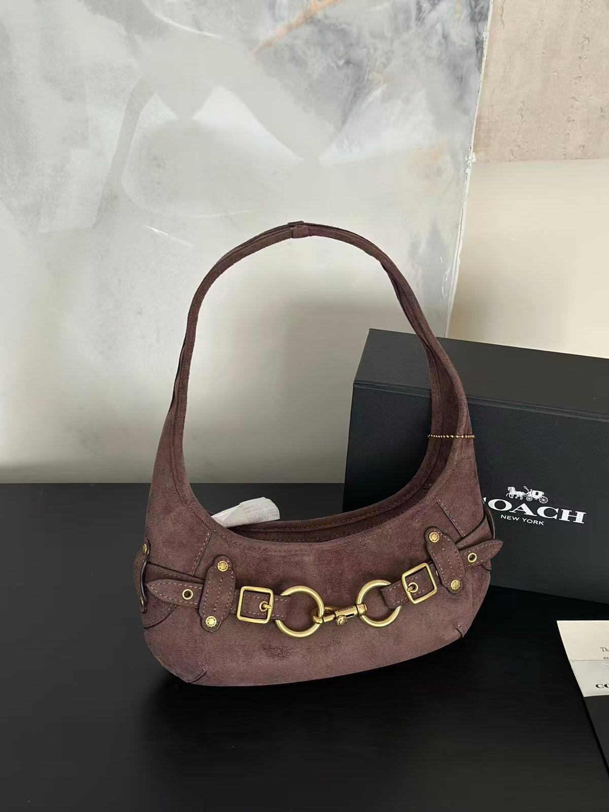 Women's Belted Ergo 26 Signature Canvas Hobo Bag