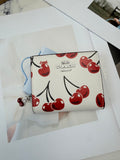 Monogram Cat Print Compact Wallet & Card Holder