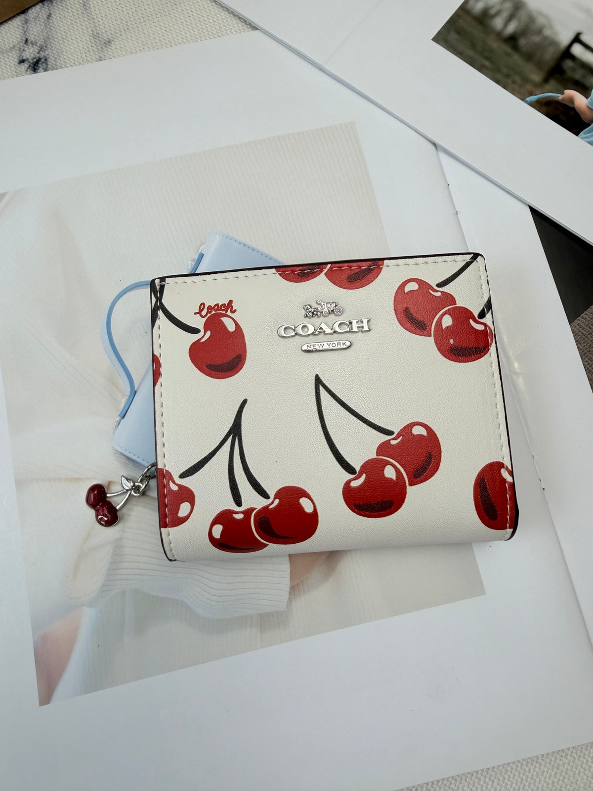 Monogram Cat Print Compact Wallet & Card Holder