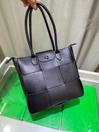 Woven Leather Tote Bag – Structured Everyday Work Bag