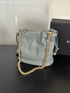 Women's Faye Leather Mini Drawstring Bucket Crossbody Bag