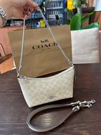 Luxury Signature Monogram Baguette Convertible Chain Shoulder Bag