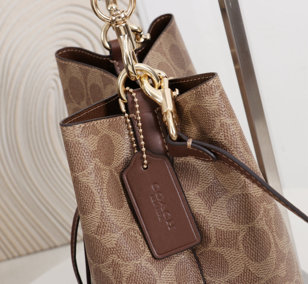 Signature Monogram Drawstring Bucket Bag | Crossbody & Shoulder Edition