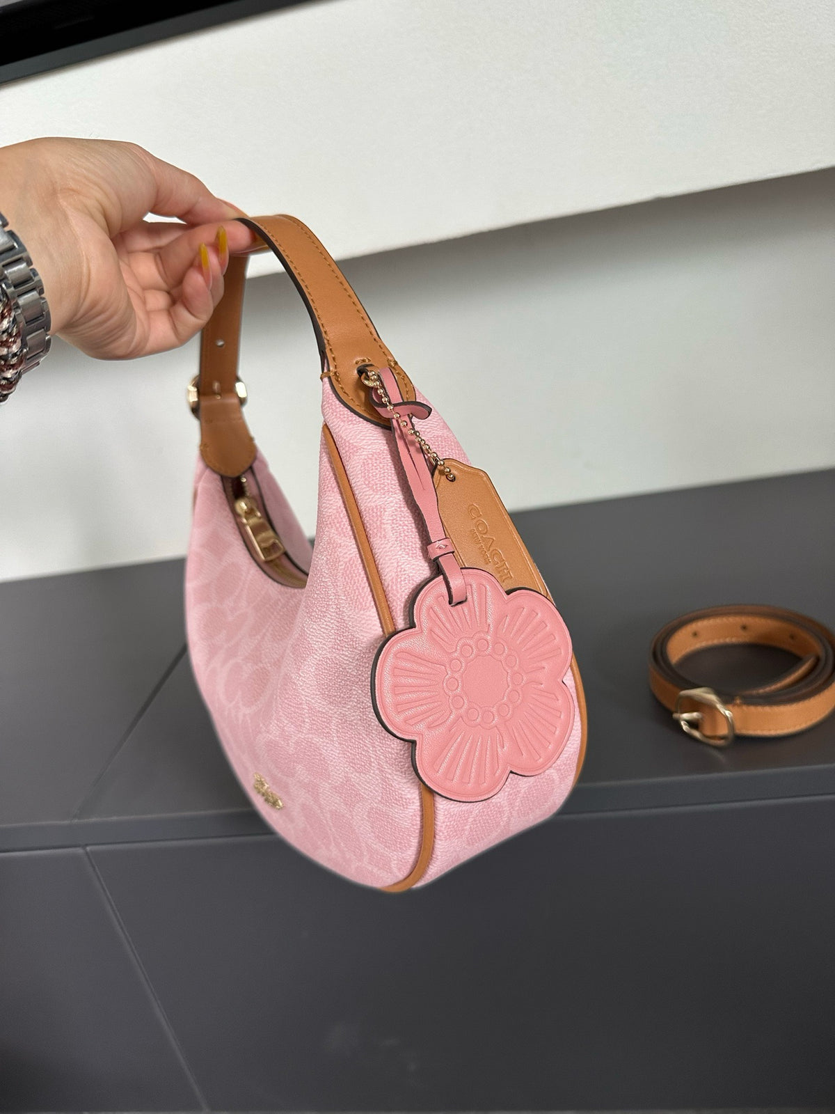 Luxury Signature Monogram Crescent Hobo Shoulder Bag✨
