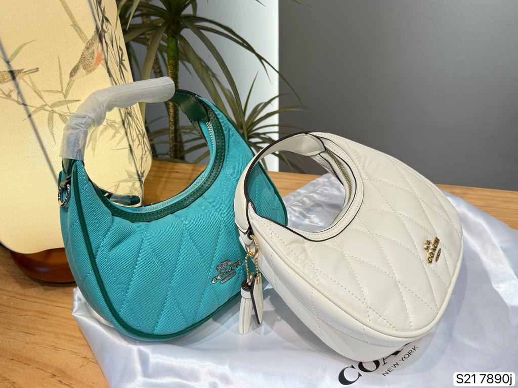 Quilted Mini Crescent Shoulder Bag