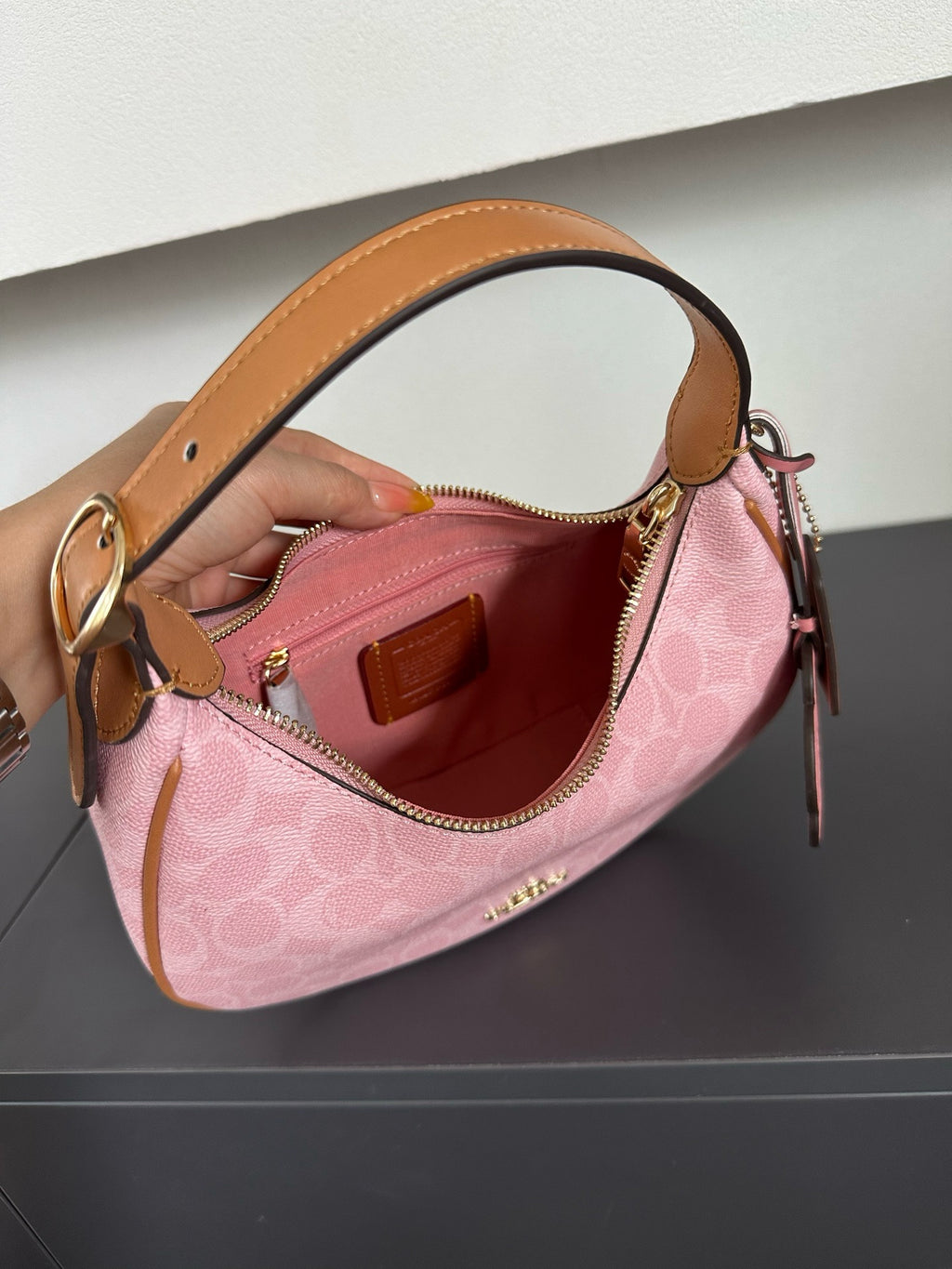Luxury Signature Monogram Crescent Hobo Shoulder Bag✨