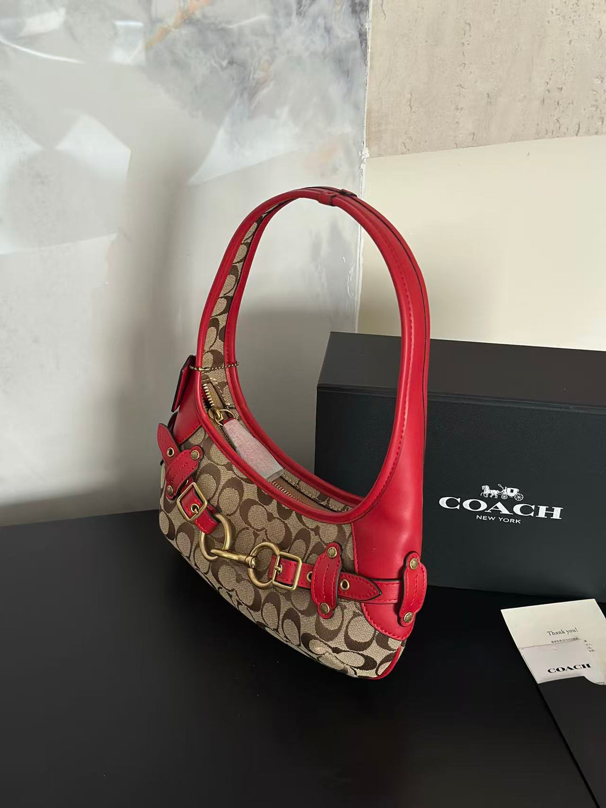 Women's Belted Ergo 26 Signature Canvas Hobo Bag