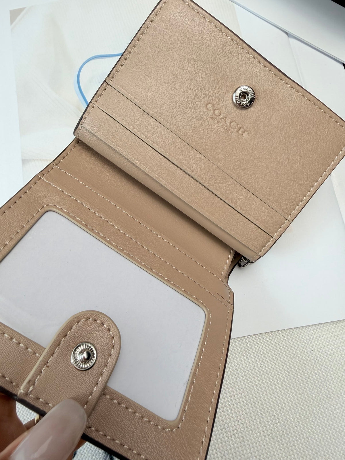 Monogram Cat Print Compact Wallet & Card Holder