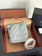 Women's Faye Leather Mini Drawstring Bucket Crossbody Bag