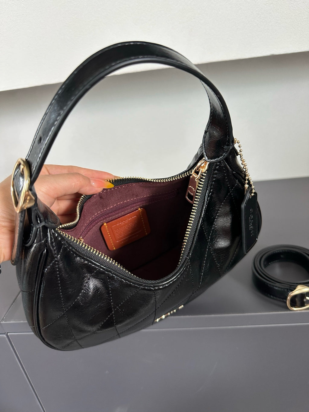 Luxury Signature Monogram Crescent Hobo Shoulder Bag✨