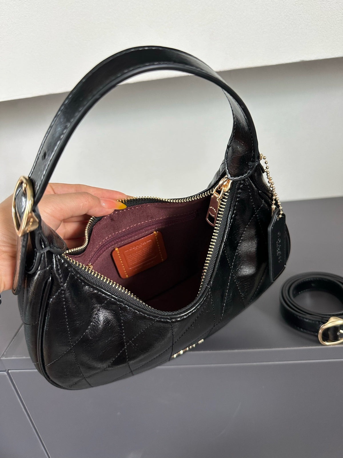 Luxury Signature Monogram Crescent Hobo Shoulder Bag✨