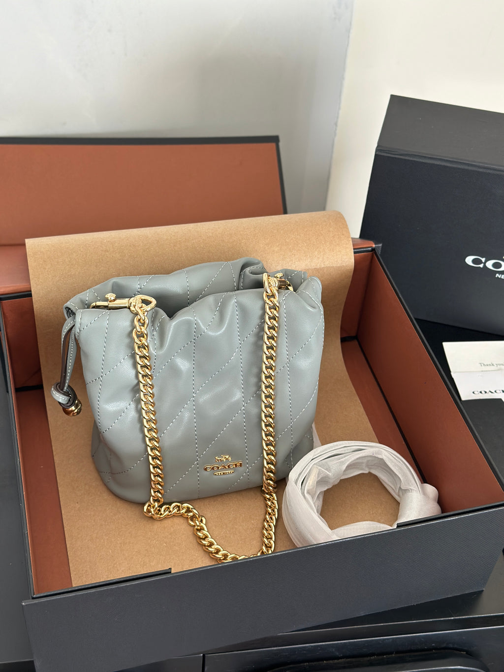 Women's Faye Leather Mini Drawstring Bucket Crossbody Bag