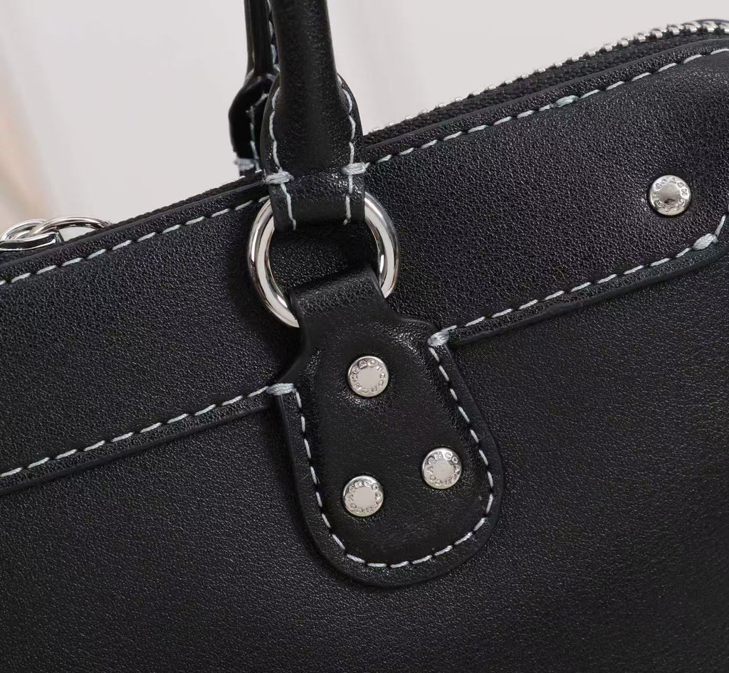Structured Satchel Handbag with Top Handle and Crossbody Strap