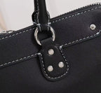 Structured Satchel Handbag with Top Handle and Crossbody Strap