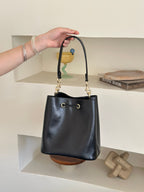 Soft Leather Drawstring Bucket Bag – Everyday Shoulder Bag