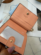 Monogram Cat Print Compact Wallet & Card Holder