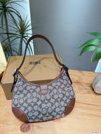 Monogram Jacquard Crescent Shoulder Bag – Lightweight Underarm Bag