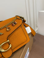 Suede Flap Shoulder Bag with Rainbow Charm Chain – Vintage Buckle Bag