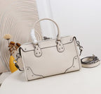 Structured Satchel Handbag with Top Handle and Crossbody Strap