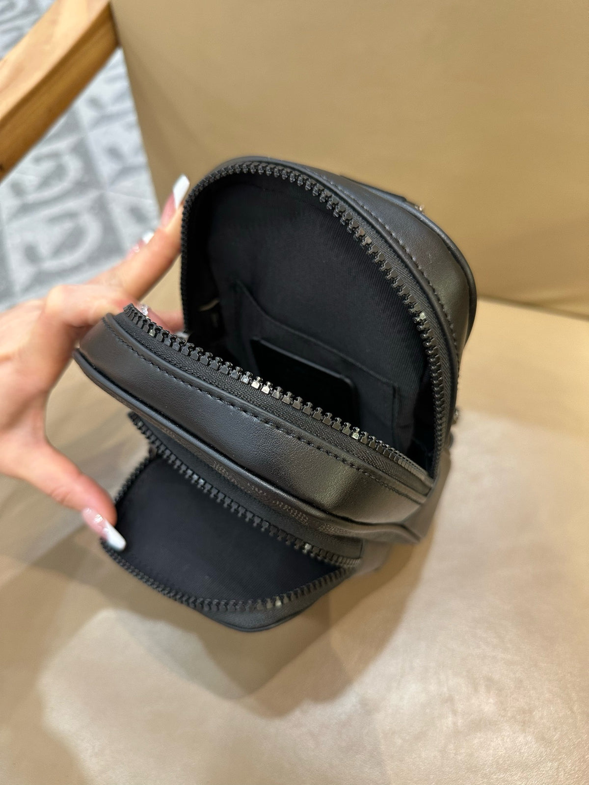 Signature Monogram Leather Sling Crossbody Bag
