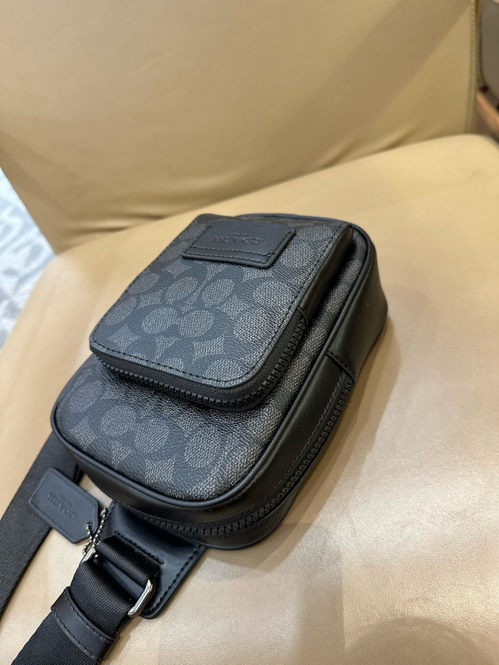 Signature Monogram Leather Sling Crossbody Bag