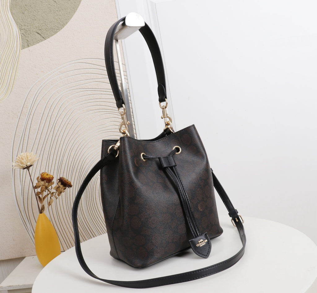 Signature Monogram Drawstring Bucket Bag | Crossbody & Shoulder Edition